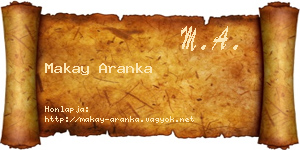 Makay Aranka névjegykártya
